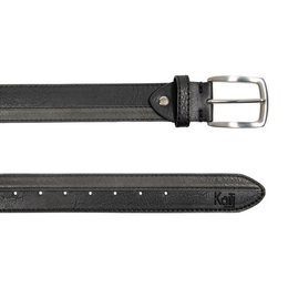 K4007AKB | Bicolor Men's Belt in Leather Lining with Pu Finish. Color Black/Anthracite. Dimensions: 125 x 3.8 x 0.5 cm (waistline 110 cm). Packaging: rigid bottom/lid Gift Box