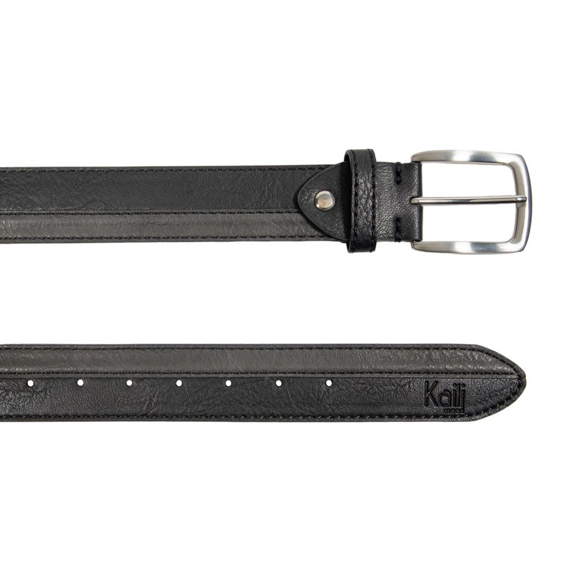 K4007AKB | Bicolor Men's Belt in Leather Lining with Pu Finish. Color Black/Anthracite. Dimensions: 125 x 3.8 x 0.5 cm (waistline 110 cm). Packaging: rigid bottom/lid Gift Box