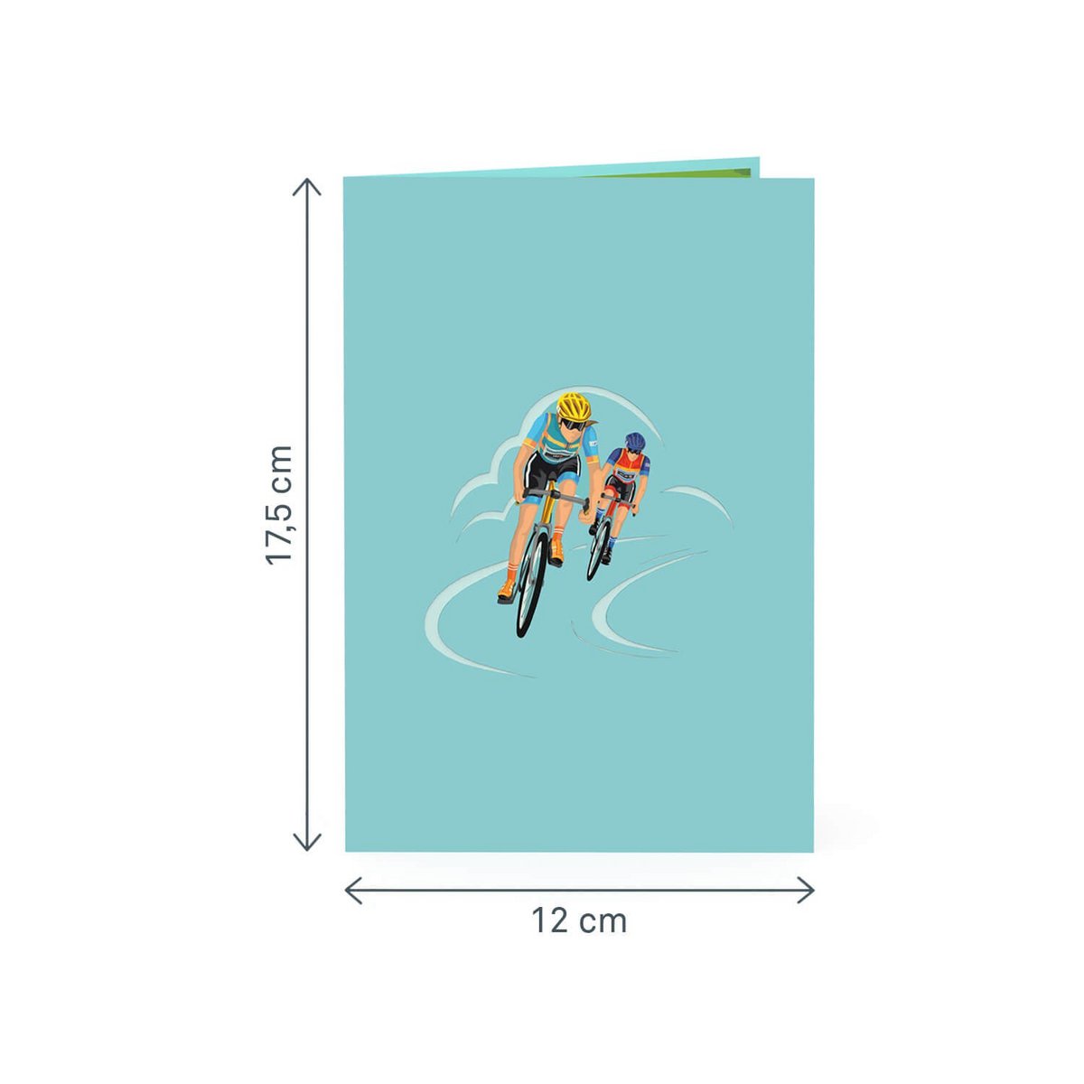 Racing cyclist pop-up card