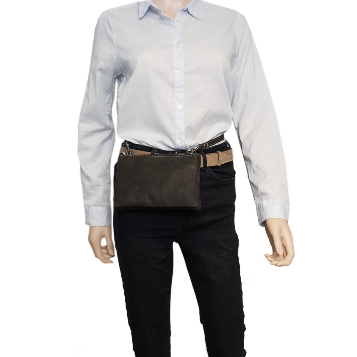 Skuldertaske I 3 farver Buffalo Læder - Festivaltaske - Lædertaske Lille - Crossbody taske til kvinder Læder - Str. L