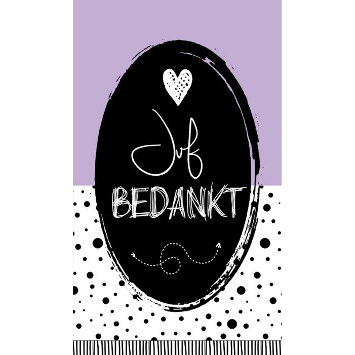 Kleine Karte 5 x 8,5 cm mit Text Lehrer dank lila schwarz.