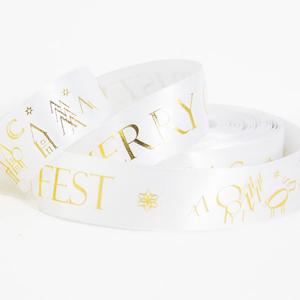 Satin ribbon Merry Christmas (25 m roll)