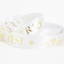 Satin ribbon Merry Christmas (25 m roll)