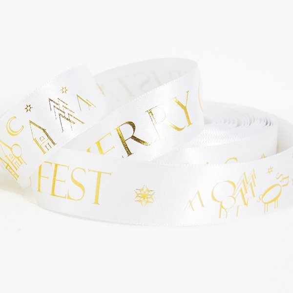 Satin ribbon Merry Christmas (25 m roll)
