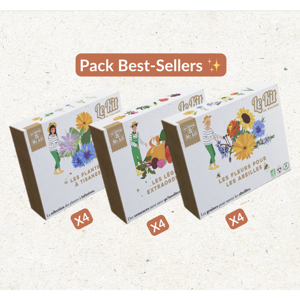 Gardenkits - Kerstcadeaubox Kerstmis - Kruidenthee - Buitengewone groenten - Bloemen bijen - DIY