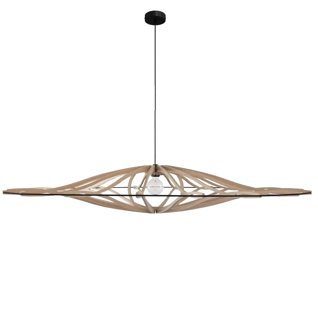 Suspensión D190cm TWIST - Elástico negro - kit metal algodón negro con difusor