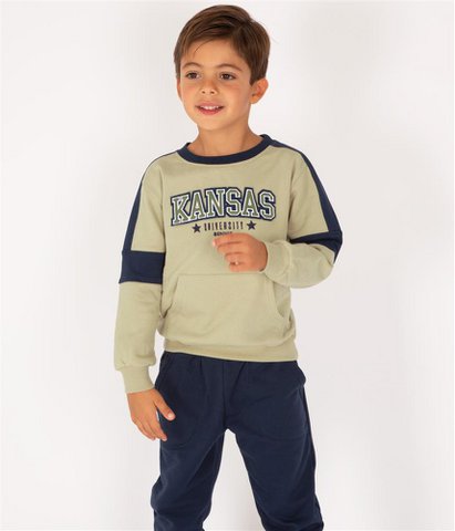 Contrast Detail Sweatshirt & Jogger Set