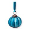 Ornament Glass Stripes Blue 7.5cm