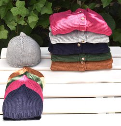 Ensemble : cardigan pour bébé et bonnet Secret Santa en 100 % laine mérinos la plus fine - le cadeau parfait pour une naissance