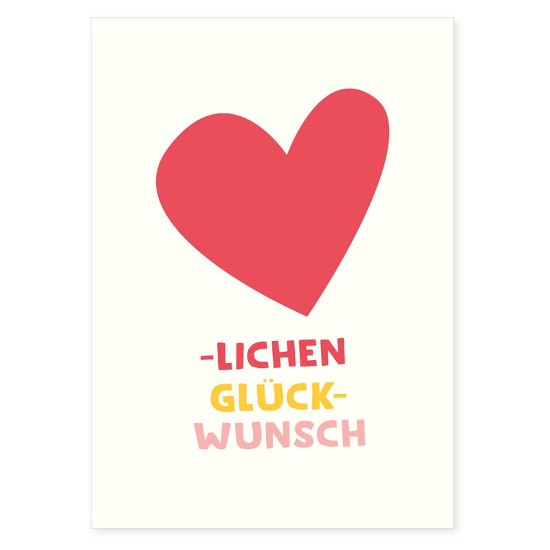Postkarte "Herzlichen Glückwunsch" aus Recyclingpapier