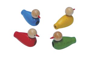 Houten vogelsfluit (set van 4) - Muziekinstrument voor kinderen - Houten speelgoed