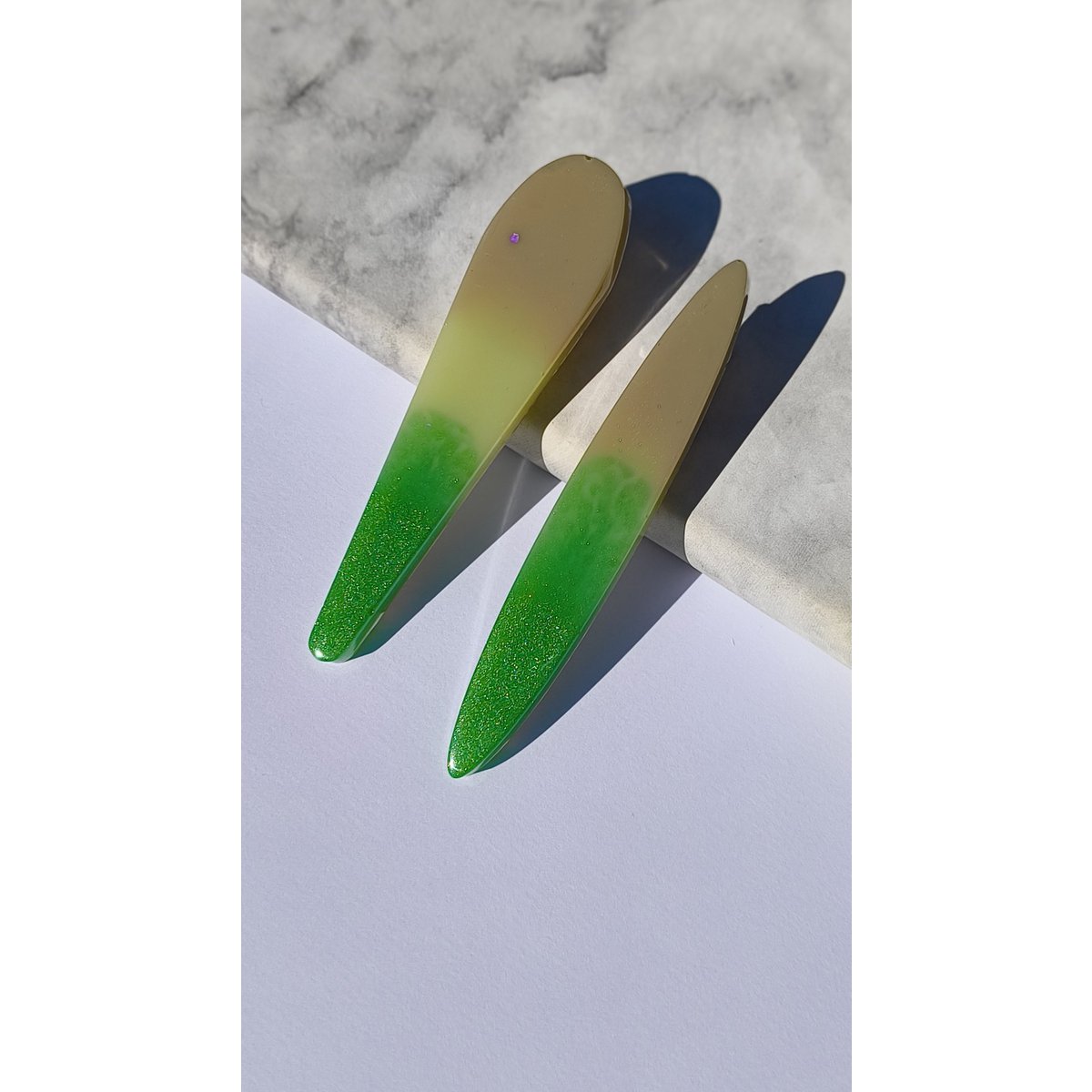 ⋒ pacchetto di clip per capelli in resina - matcha latte (11 articoli) ⋒
