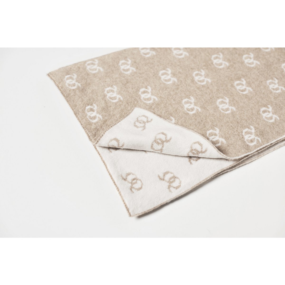 Cashmere Jacquard sjaal beige