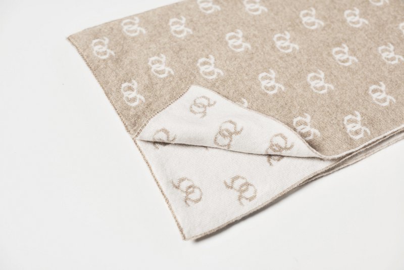 Cashmere Jacquard Scarf Beige