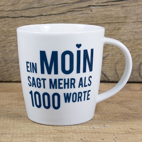 Grote porseleinen mok Moin