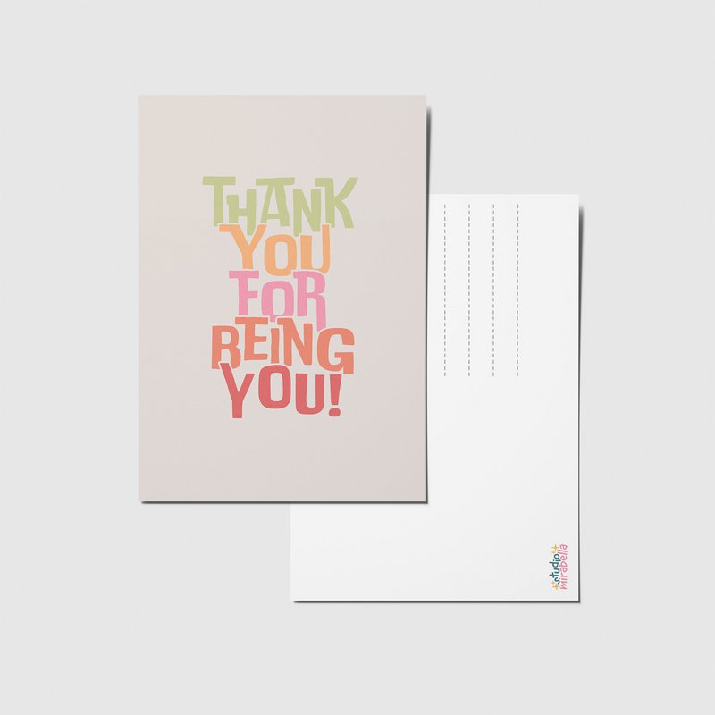 Thank you for being you - A6 Postkarte