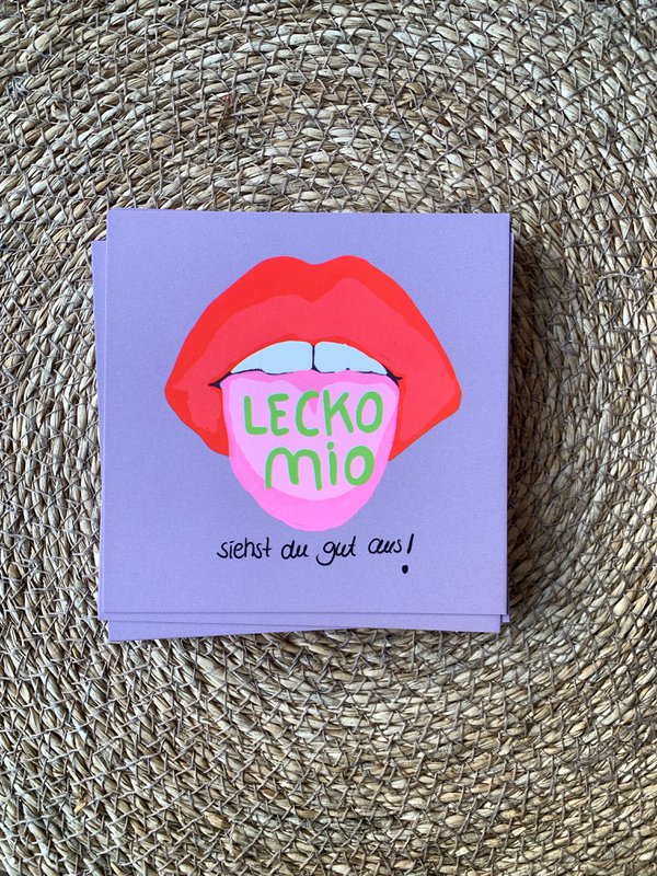 Postkarte * Leckomio „ siehst du gut aus