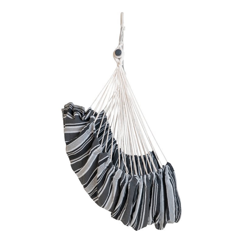 Lamia Hammock Chair - Grey/Black, 85% Cotton 15% Polyester, Larch