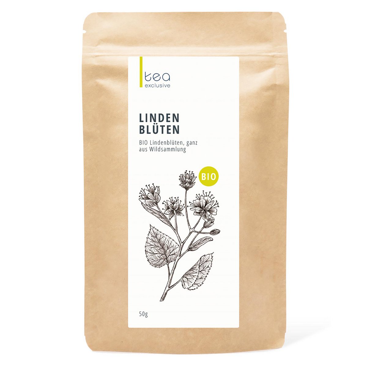Lindenbloesem wild geplukte biologische kruiden Zak van 50 g