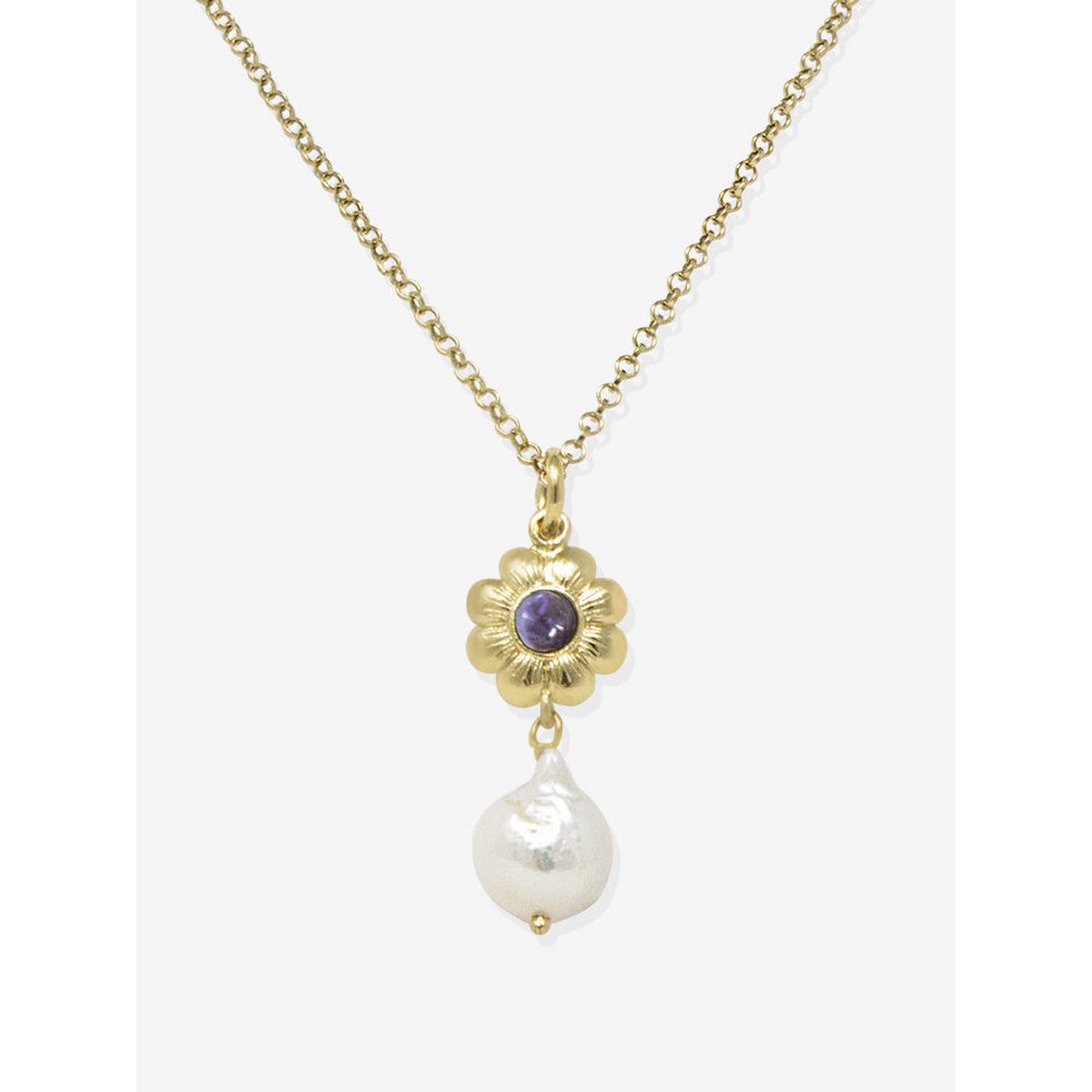Mini Flower Gold-plated Iolite Necklace