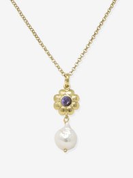 Mini Flower Gold-plated Iolite Necklace