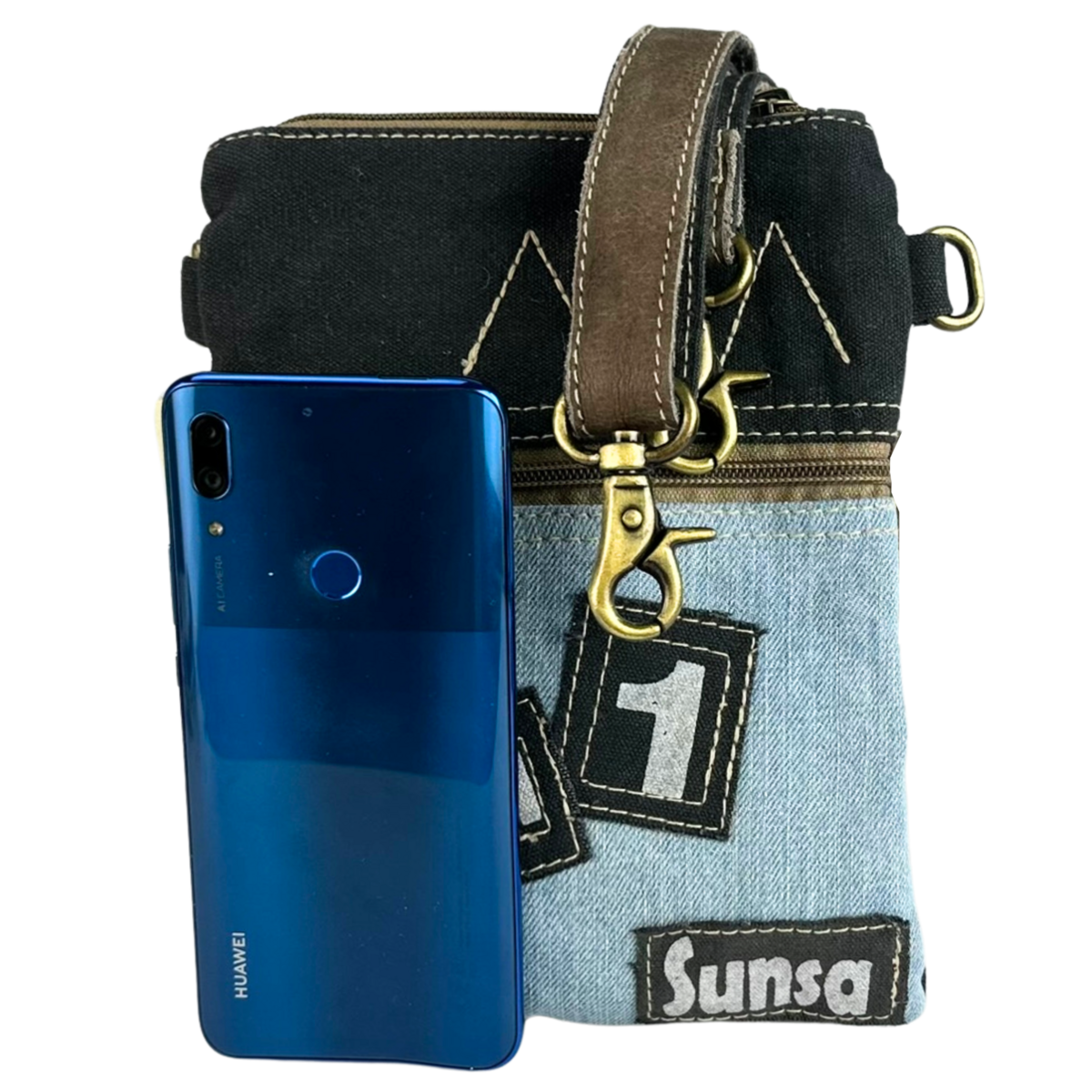 Sunsa dames schoudertas. Schoudertas in vintagestijl. Canvas handtas. kleine crossbodytas voor dames. Sterrenbadge