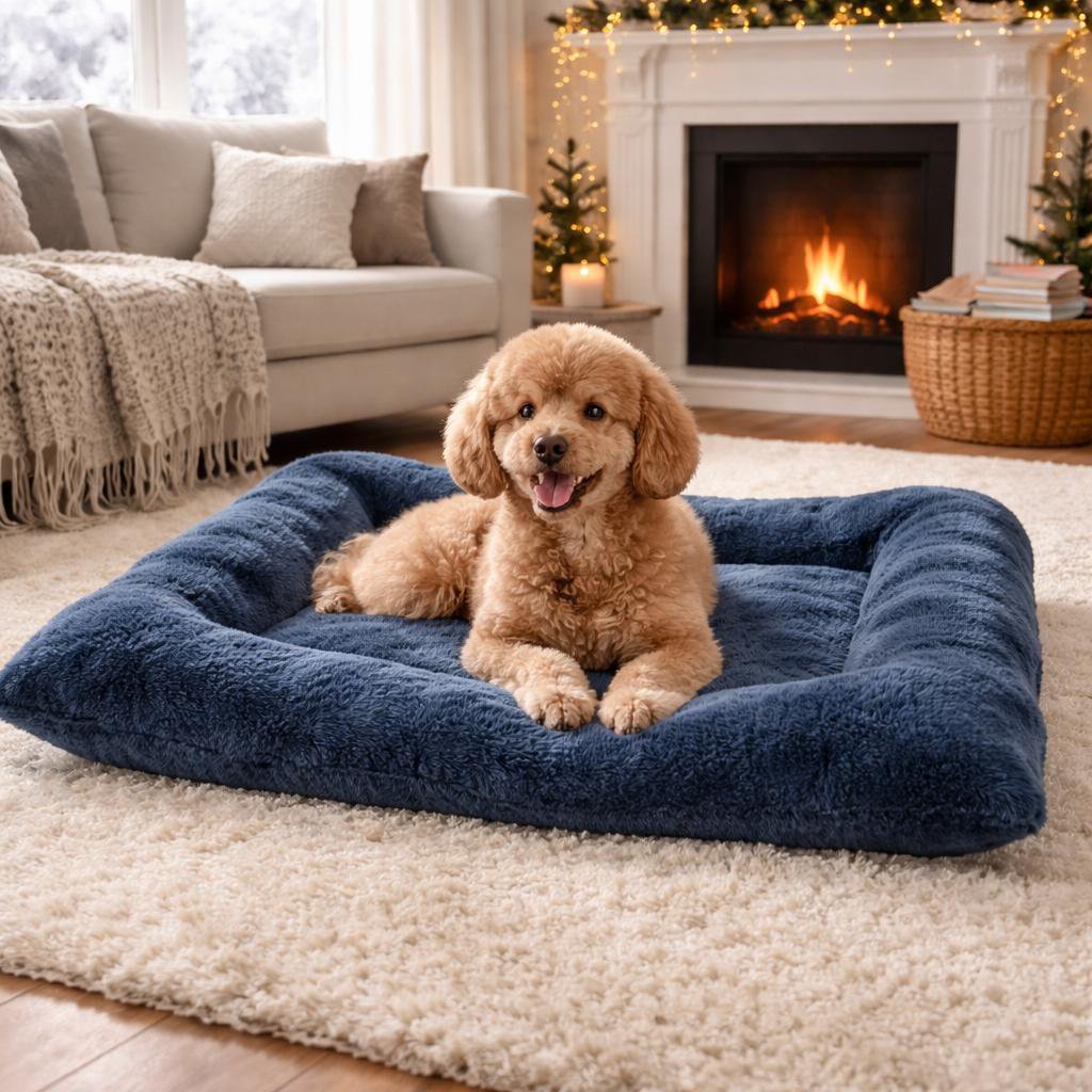 Yommy Orthopädisches Hundebett | 3 Größen (M/L/XL) | Gelenkstützende Schaumstoffmatratze | Grau, Braun, Blau und Rosa