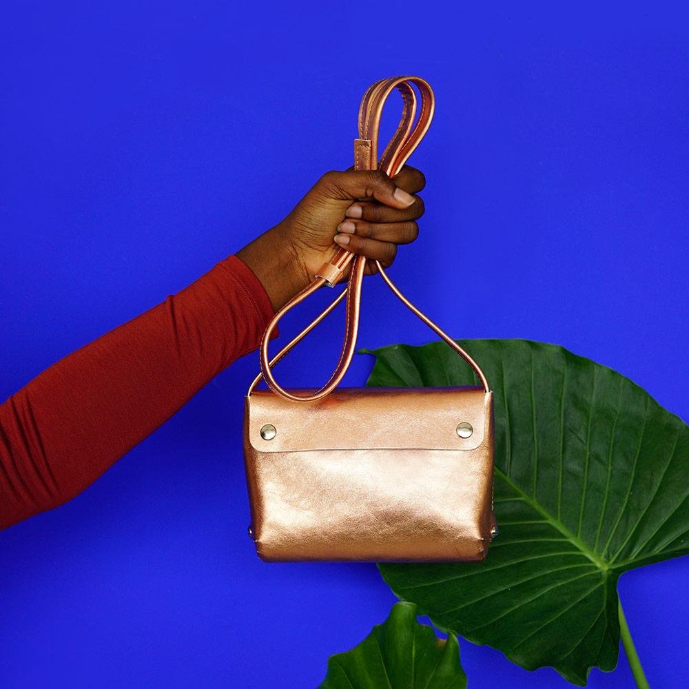Lederhandtasche Kupfer