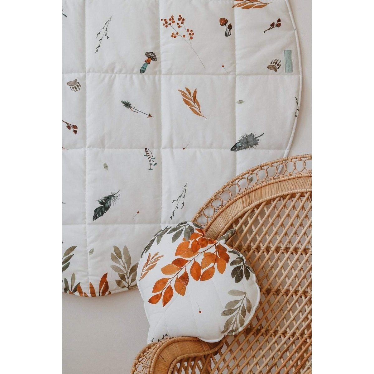 “Forest Friends” Cotton Leaf Cushion