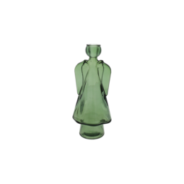 Green glass angel candle holder h 24x10x8 cm
