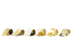 Lot de 6 ronds de serviette en corne blonde marbrée