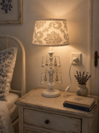 Lampada pendagli con paralume h 46 d 25 cm in resina e stoffa