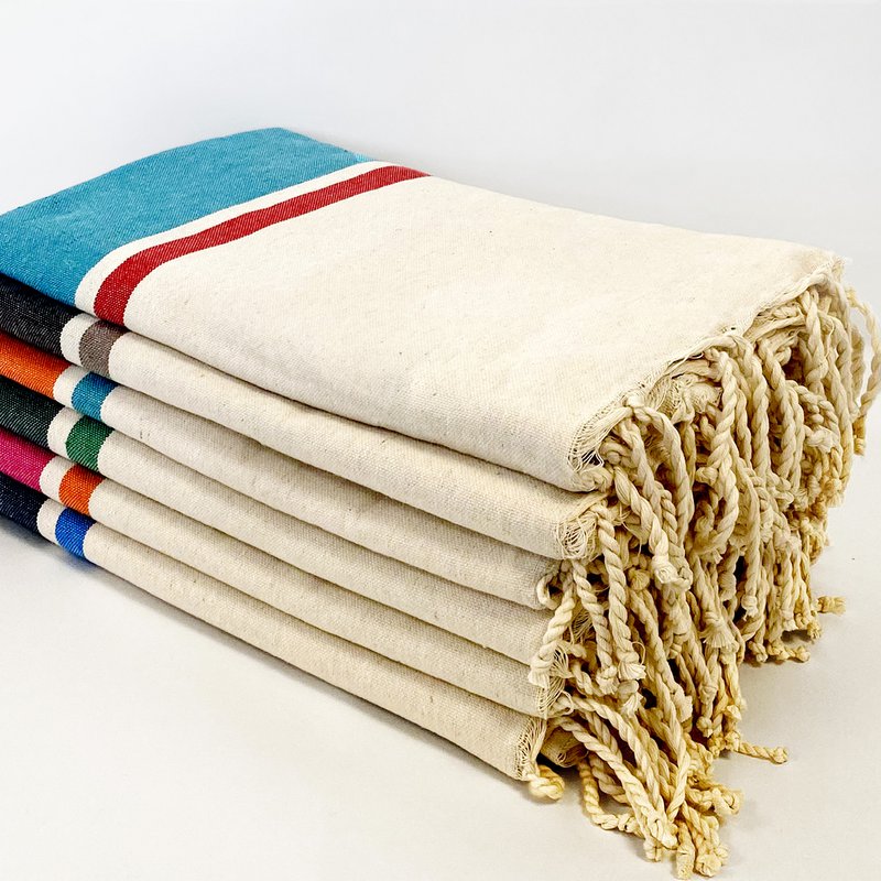 Fouta traditionnelle plate "HELIOS" Bleu 100x200