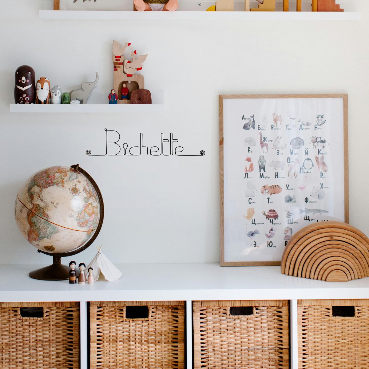 Draadwanddecoratie "Bichette" - om op te pinnen - Wandsieraden - Kinder-/Tienerkamer