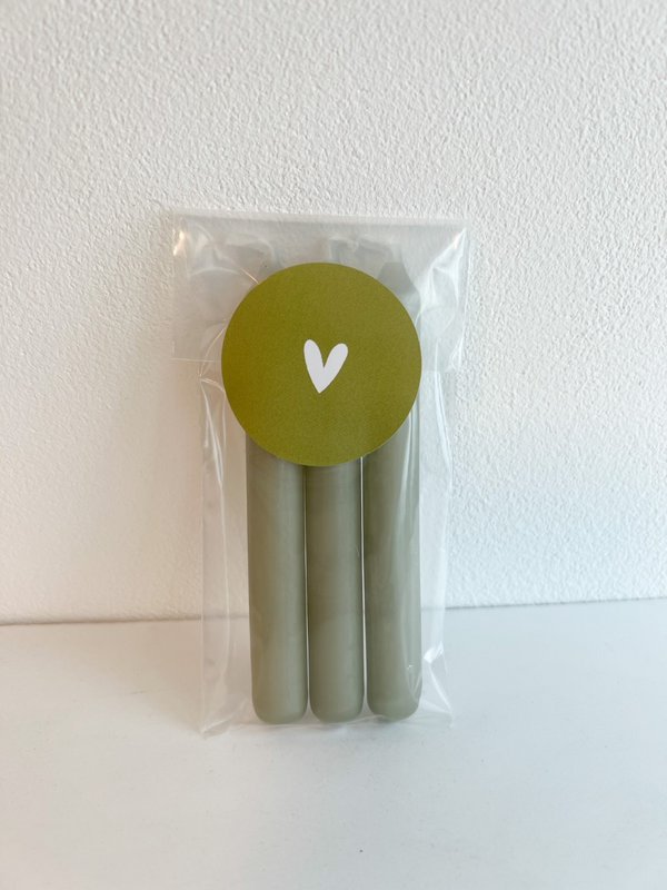 Set van 3 mini kaarsjes groen