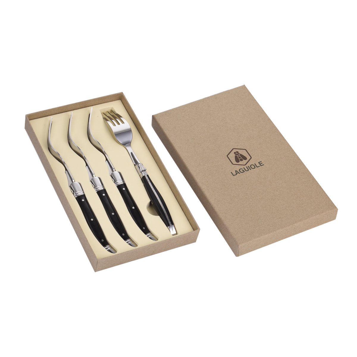 LAGUIOLE FOURCHETTE GAFLER SVINDET PAKKAWOOD SPEJL 4 STK
