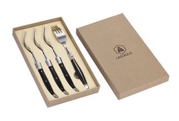 LAGUIOLE FOURCHETTE FORKS TWISTED PAKKAWOOD MIRROR 4 PCS