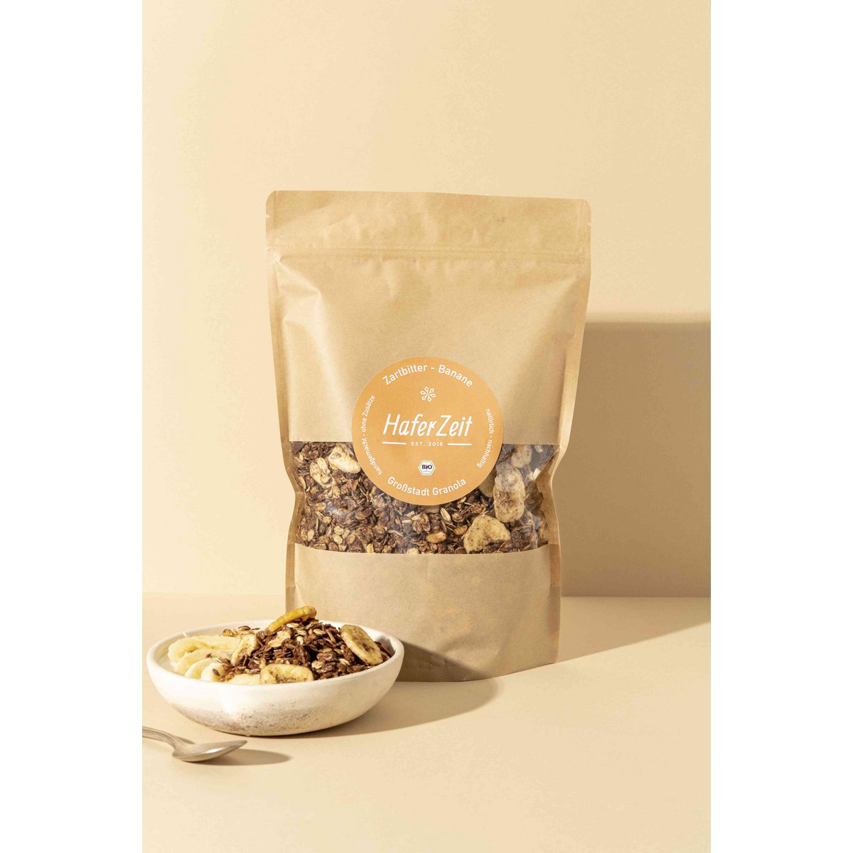Banana scura con granola biologica