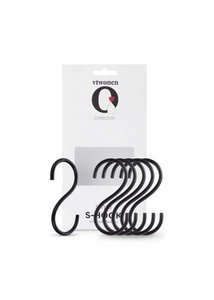 Set/6 S-hooks Black Small 8x4cm