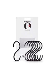 Set/6 S-hooks Black Small 8x4cm