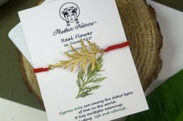 Botanical Macrame Bracelet: Cypress Leaf Design - Sterling Silver