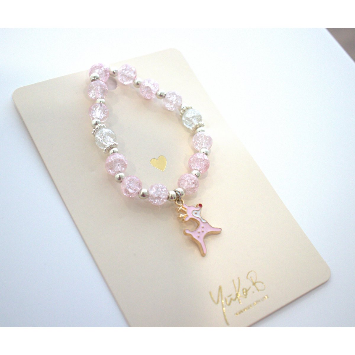 Rosa Perlenarmband für Kinder – Doe