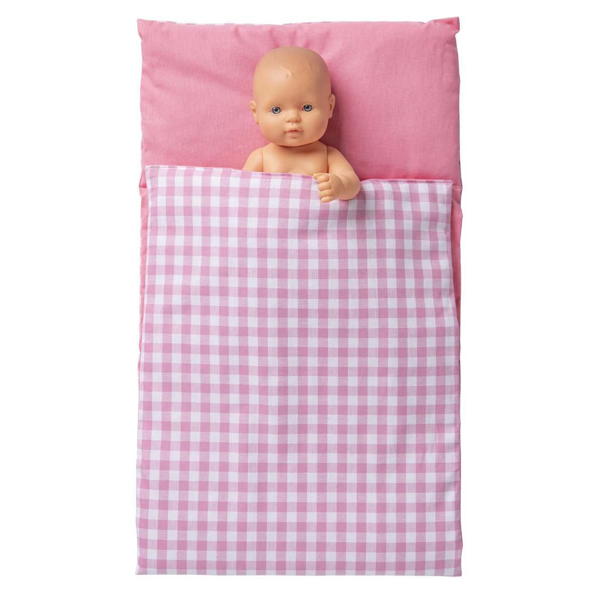 Van Dijk Toys duvet for wooden doll-pram pink white checkered