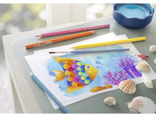 Aquarelpotlood FC Kinder etui a 12st. met penseel