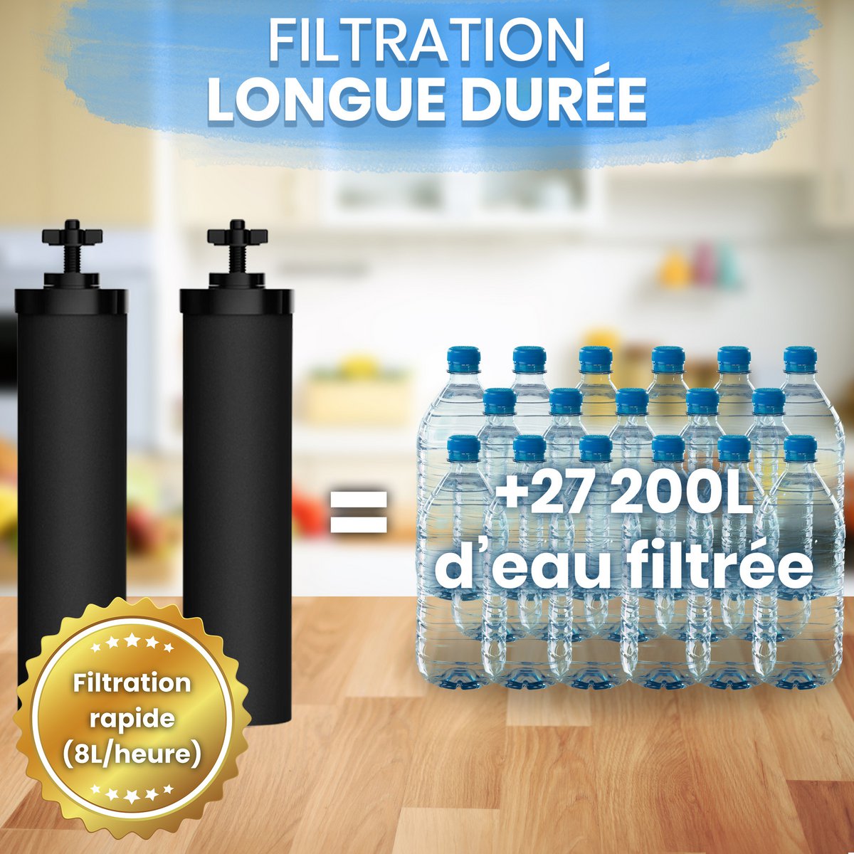 Filterpatronen für den Wasserfilter durch Schwerkraft - kompatibel mit Berkey und Berkefeld Filter