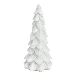 Christmas tree with glitter made of white poly (W/H/D) 6x15x6cm