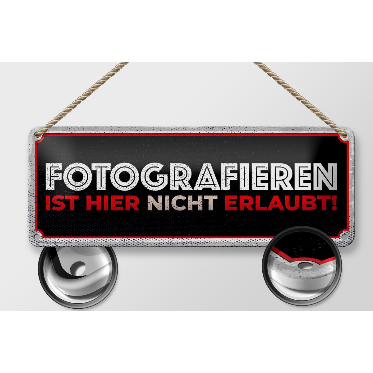 Targa in metallo nota 27x10 cm. Qui non è consentita la fotografia. Targa decorativa