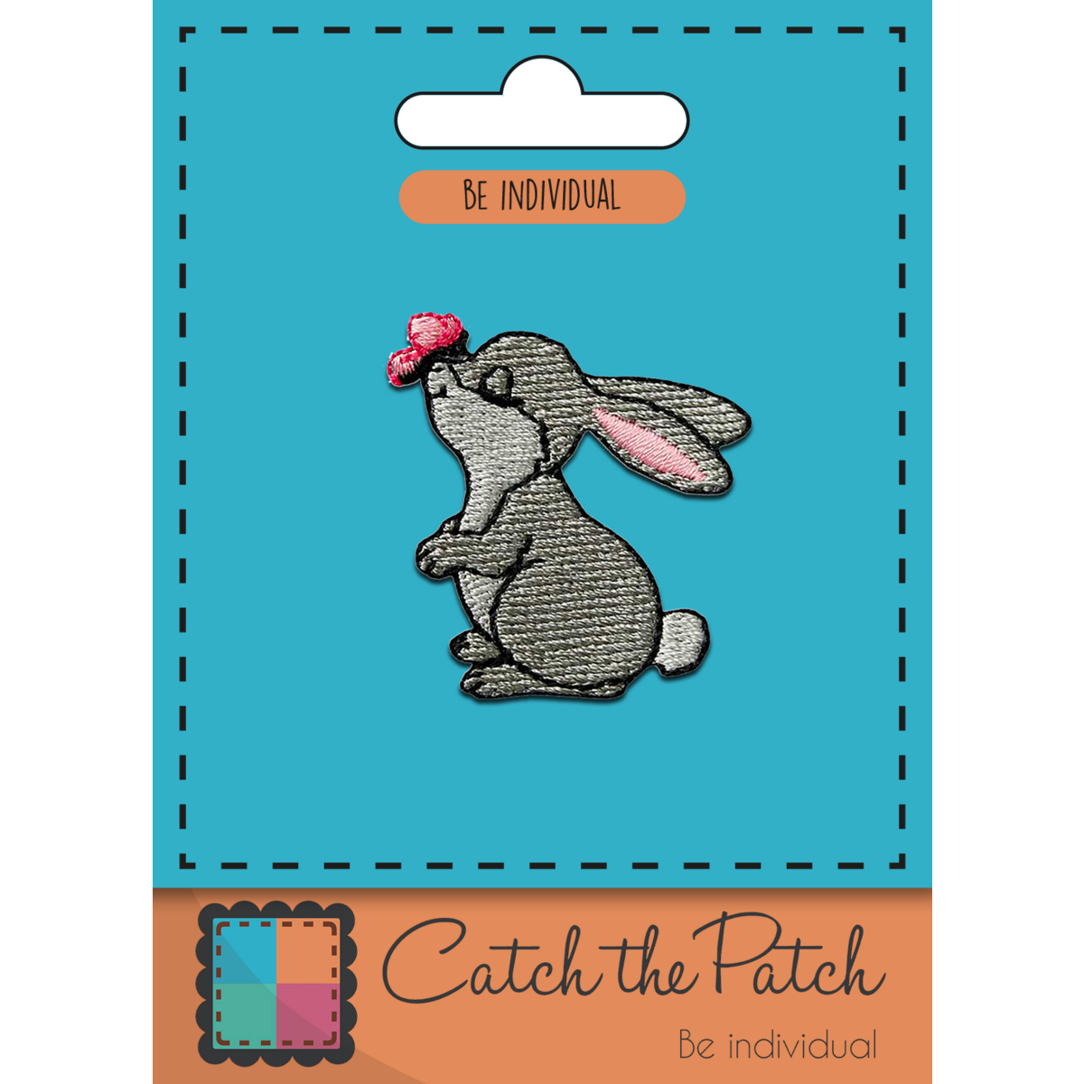 Conejito con Animal Mariposa - Gris