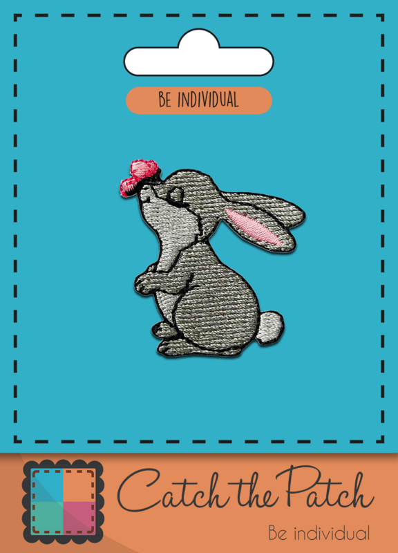 Conejito con Animal Mariposa - Gris