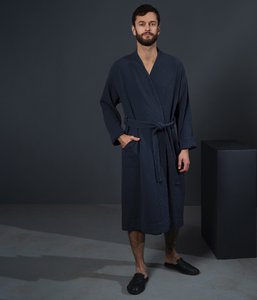 Herrenbademantel Orion Solid Anthrazit